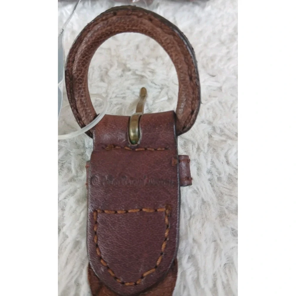 NWT Polo Ralph Lauren Brown Braided Leather Buckle Napkin Rings Set Of 4 Western